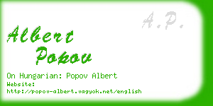 albert popov business card